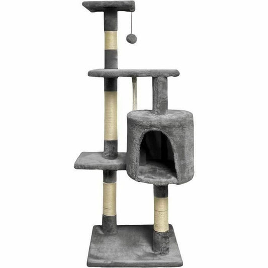 Scratching Post for Cats Paloma Dark Grey 45 x 17 x 45 cm Polyester Plush Wood (1 Unit)