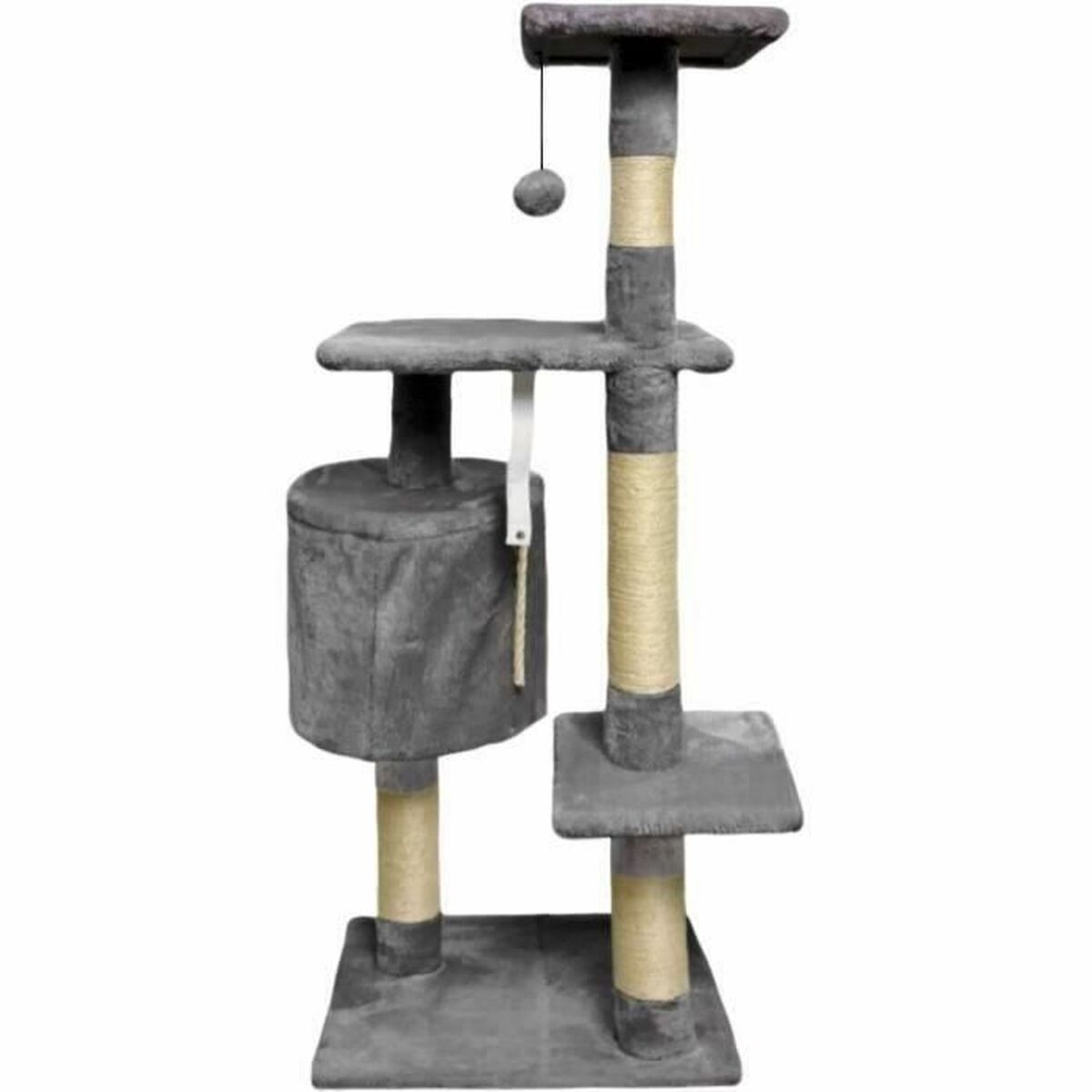 Scratching Post for Cats Paloma Dark Grey 45 x 17 x 45 cm Polyester Plush Wood (1 Unit)