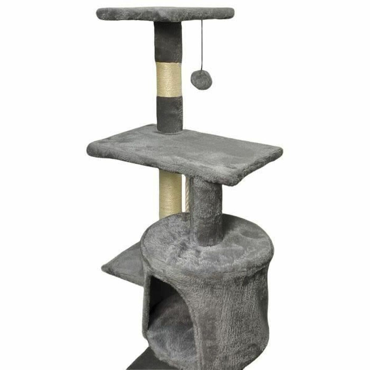 Scratching Post for Cats Paloma Dark Grey 45 x 17 x 45 cm Polyester Plush Wood (1 Unit)