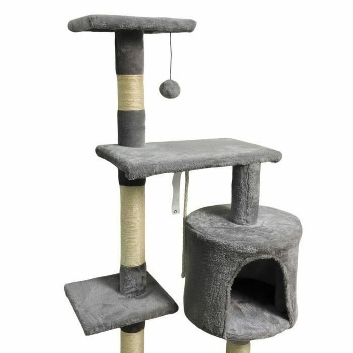 Scratching Post for Cats Paloma Dark Grey 45 x 17 x 45 cm Polyester Plush Wood (1 Unit)