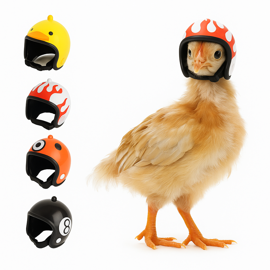 Beschermende Minihelm voor Kippen en Kleine Huisdieren